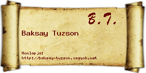 Baksay Tuzson névjegykártya